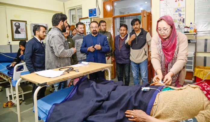 CEC Kargil, Dr Mohd Jaffer Akhoon during visit of Urban PHC, Kargil on Saturday. CEC Kargil, Dr Mohd Jaffer Akhoon during visit of Urban PHC, Kargil on Saturday.