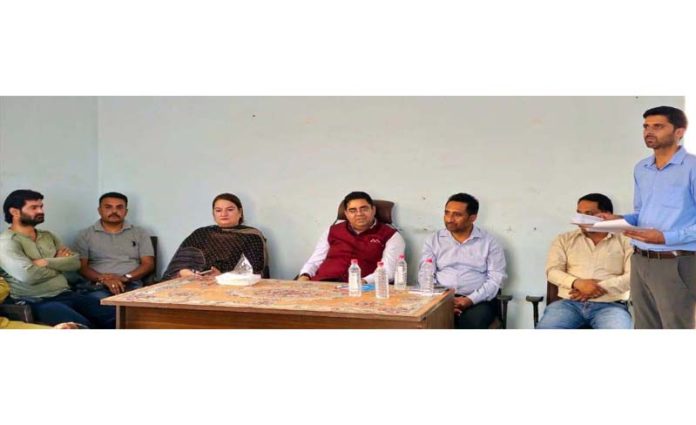 DDC Kishtwar, Rajesh Kumar Shavan during visit to Model Panchayat.