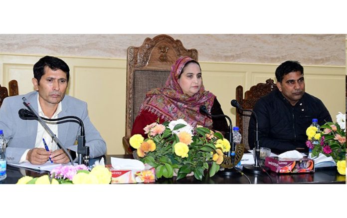 DDC Chairperson Ganderbal chairing a meeting on Tuesday. DDC Chairperson Ganderbal chairing a meeting on Tuesday.