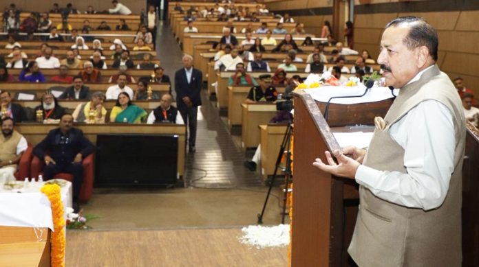 Union Minister Dr. Jitendra Singh, as chief guest, speaking after presenting Union Minister Dr. Jitendra Singh, as chief guest, speaking after presenting