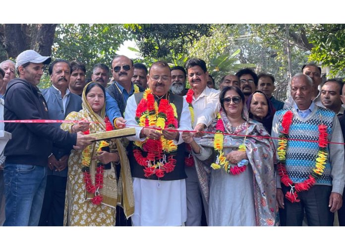 MLA Vijaypur C P Ganga kick starting upgradation work of Birpur link road on Monday. MLA Vijaypur C P Ganga kick starting upgradation work of Birpur link road on Monday.