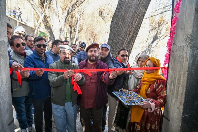 CEC Kargil Dr Mohd Jaffer Akhoon inaugurating developmental projects on Tuesday. CEC Kargil Dr Mohd Jaffer Akhoon inaugurating developmental projects on Tuesday.