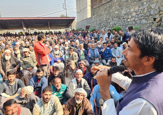 G A Mir addressing Congress delegates at Omoh in Verinag area of South Kashmir. G A Mir addressing Congress delegates at Omoh in Verinag area of South Kashmir.