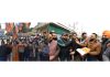 BJP celebrating victory at Jammu left and at Srinagar right. -Excelsior/Rakesh/Shakeel