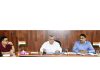 DC Reasi Vishesh Mahajan chairing a meeting on Monday.