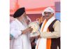 Tarun Vijay receiving Baba Banda Singh Bahadur National award in Fatehbad, Haryana.