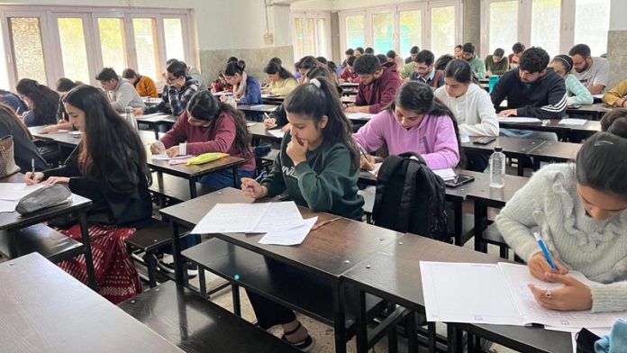 UPSC and JKAS aspirants appearing in essay writing competition by SR College of Competitions on Sunday. UPSC and JKAS aspirants appearing in essay writing competition by SR College of Competitions on Sunday.