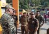 SSP Reasi, Paramvir Singh, interacting with the CRPF personnel stationed at Shiv Khori Shrine on Sunday.