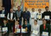 Participants during a function organised by SSK to commemorate the martyrdom of Guru Tegh Bahadur on Sunday.
