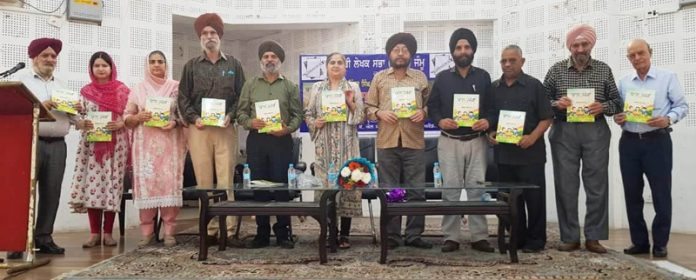 Dignitaries releasing the book 'Bal Tarang' at Jammu on Wednesday.