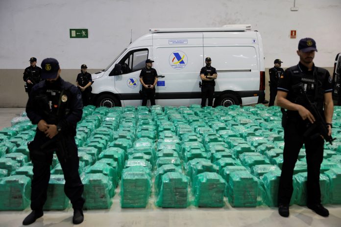 Spain seizes 13 tonnes of cocaine hidden  behind bananas on container from Ecuador