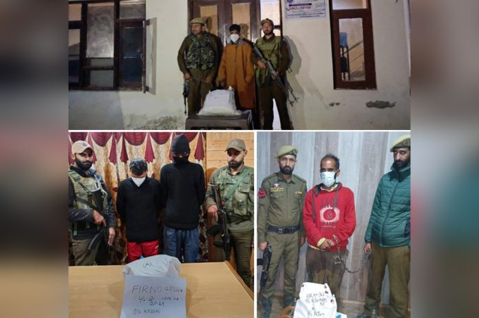 J&K Police Arrested 4 Drug Peddlers With Contraband In Baramulla