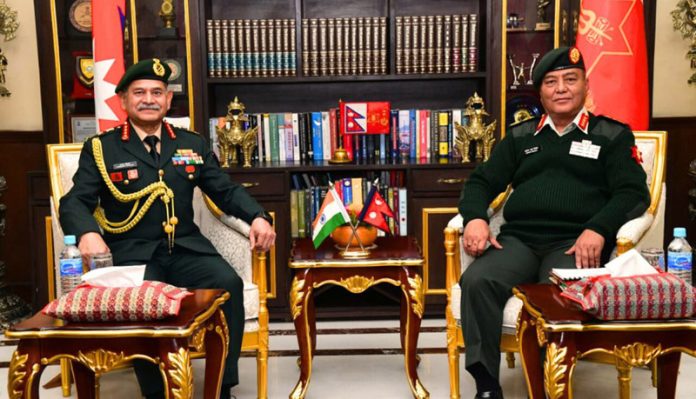 Chief of the Army Staff General Upendra Dwivedi meeting with Chief of the Army Staff of Nepal General Ashok Raj Sigdel in Kathmandu on Thursday. UNI Chief of the Army Staff General Upendra Dwivedi meeting with Chief of the Army Staff of Nepal General Ashok Raj Sigdel in Kathmandu on Thursday. UNI