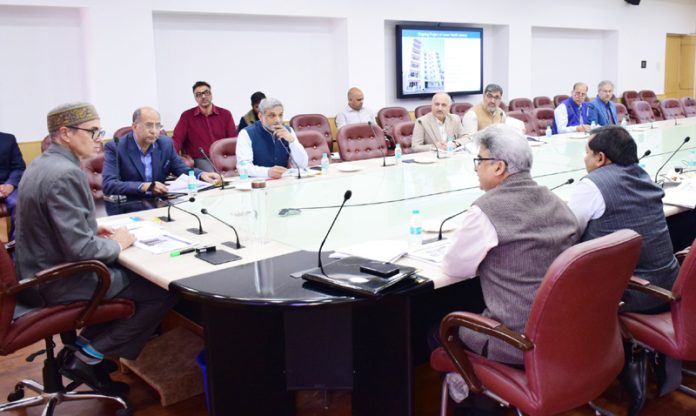 CM Omar Abdullah addressing a meeting in Jammu on Tuesday.