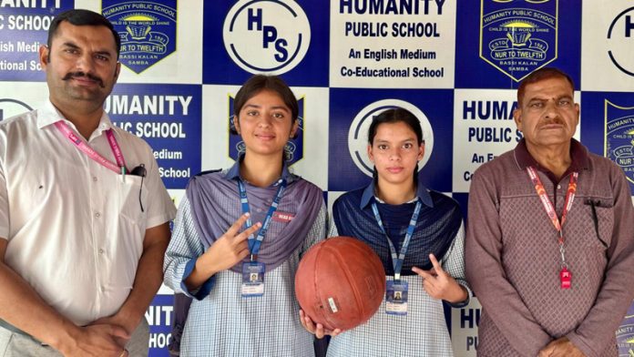 Selected girls of Humanity Public School posing along with medals. Selected girls of Humanity Public School posing along with medals.