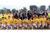DG, YS&S, Rajinder Singh Tara posing along with football players and others.
