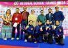J&K fencers posing along with dignitaries during 68th National School Games at Jammu.