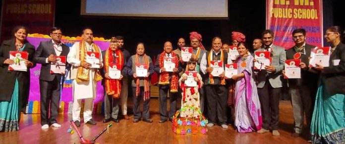 Guests and administration of RM Public School Jammu inaugurating 3rd volume of the School Magazine - 'Dishari'.