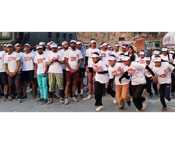 Girls in large number participating in marathon at Ramban.