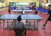 Table Tennis players displaying their skills during a match at MA Stadium on Saturday. -Excelsior/Rakesh
