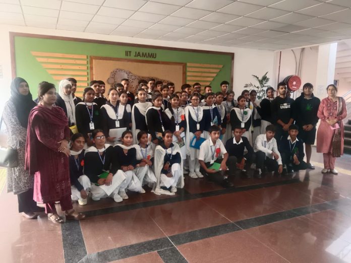 Visiting students from various schools at IIT Jammu during outreach programme.