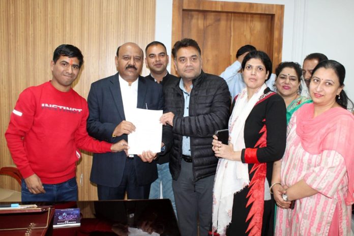 A deputation of AJKPAA submitting memorandum to DyCM in Jammu on Friday. A deputation of AJKPAA submitting memorandum to DyCM in Jammu on Friday.