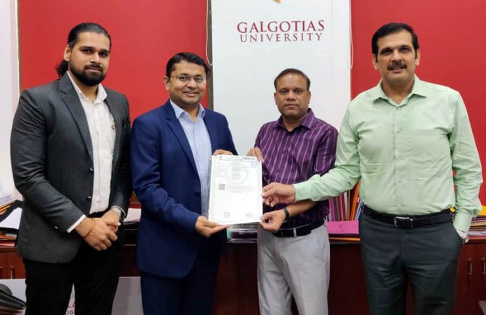 Dr Nitin Kumar Gaur, Registrar of GU and Anant Bengani, Co-Founder of Zell Education signing a MoU on Tuesday. Dr Nitin Kumar Gaur, Registrar of GU and Anant Bengani, Co-Founder of Zell Education signing a MoU on Tuesday.