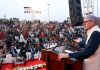 Chief Minister Omar Abdullah addressing during J&K Day celebration event in Delhi on Saturday.