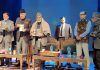 Dr Farooq Abdullah releasing books written by Dr Gazanfar and Enaya Ali in Srinagar on Saturday.