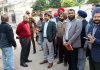 Commissioner JMC conducting tour of Trikuta Nagar area on Saturday.
