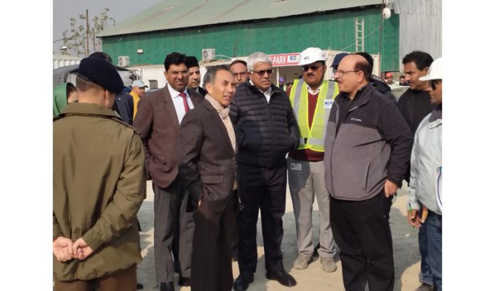 Chief Justice during visit to site for new High Court Complex at Rakh-I-Gund Aksha, Bemina.