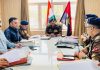 ADGP Anand Jain chairing a meeting of police officers in Jammu district on Tuesday.