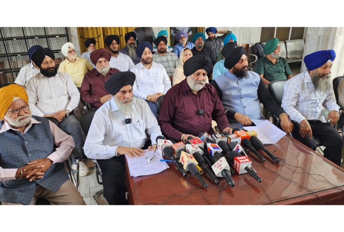 DGPC members addressing media persons in Jammu on Tuesday. —Excelsior Rakesh DGPC members addressing media persons in Jammu on Tuesday. —Excelsior Rakesh
