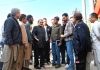 Pro-tem Speaker Mubarak Gul meeting with fire affected families on Saturday.