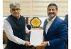 Former JCCI General Secretary Gaurav Gupta presenting a memorandum of demands to Chief Secretary Atal Dulloo in Jammu on Thursday.