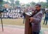 Cabinet Minister Satish Sharma addressing public gathering in Chhamb.
