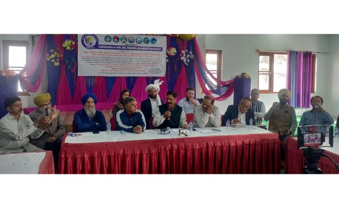 Convention of Dalit OBC Minority Confederation in Jammu on Sunday.