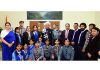 LG Manoj Sinha posing for a photograph with the volunteers and officials of J&K Bharat Scouts & Guides in Jammu.
