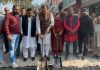 MLA Jammu West, Arvind Gupta kick-starting black topping of road in Amar Colony on Sunday.