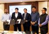 Dignitaries from LAHDC Leh signing MoU with NCUI in Leh on Saturday