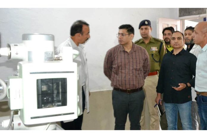 DC Poonch Vikas Kundal inspecting facilities at SDH Surankote on Saturday. DC Poonch Vikas Kundal inspecting facilities at SDH Surankote on Saturday.