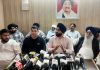 Karan Singh Wazir, Chairman of AJKTWA addressing a press conference in Jammu on Tuesday.