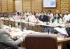 Minister Satish Sharma chairing a meeting on Wednesday.