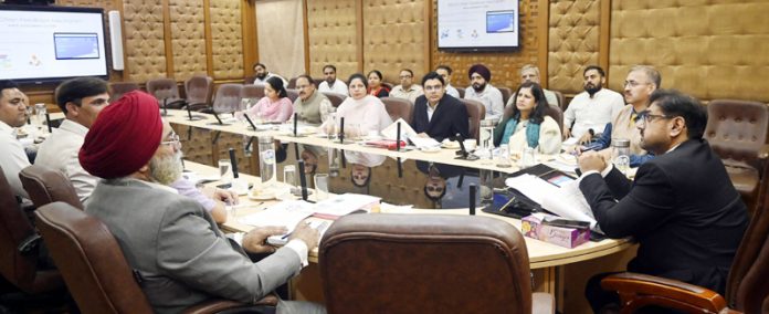 Minister Satish Sharma chairing a meeting on Wednesday. Minister Satish Sharma chairing a meeting on Wednesday.