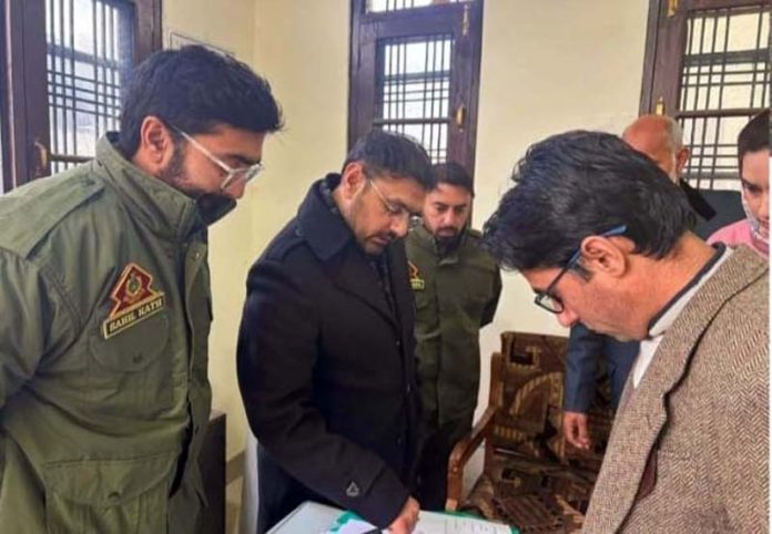 Minister Satish Sharma paying surprise visit to RTO Kashmir.