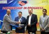 Sanjay Gupta, Chairman J&K Grameen Bank signing an agreement in Jammu on Thursday.