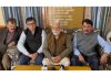 Purushottam Dadhichi, President of SDS addressing a press conference in Jammu on Monday.
