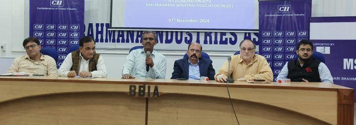 Dignitaries at the MSME Clinic organised by CII J&K and BBIA in Jammu on Thursday. Dignitaries at the MSME Clinic organised by CII J&K and BBIA in Jammu on Thursday.