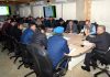 CEC/Chairman, Dr Mohd Jaffer Akhoon during their meeting with LG Ladakh BD Mishra in Leh on Saturday.
