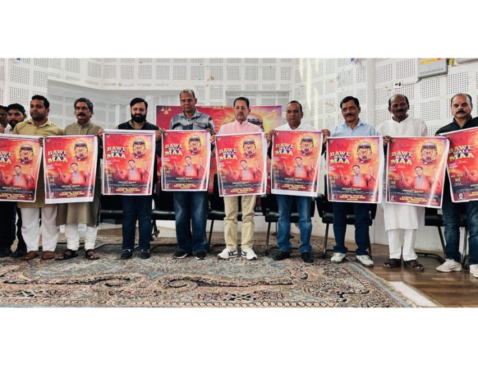 Former Deputy Mayor, Baldev Singh Billawaria releasing a devotional song at Jammu on Tuesday. Former Deputy Mayor, Baldev Singh Billawaria releasing a devotional song at Jammu on Tuesday.